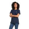 Ariat Rebar Shirts: Women's 10039484 Navy Eclipse Cotton Strong T-Shirt