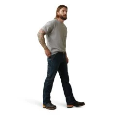 Ariat Rebar Shirts: Men's 10043324 Heather Grey Rebar Workman Reflective Flag T-Shirt -Work Clothes Discount Store s23 mns work 10043324 full