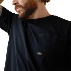 Ariat Rebar Shirts: Men's 10043833 Black Rebar Workman Buzz Saw Graphic T-Shirt -Work Clothes Discount Store s23 mns work 10043833 detail01