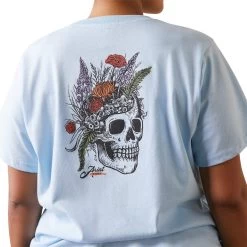 Ariat Rebar Shirts: Women's 10043848 Clearsky CottonStrong Roughneck Graphic T-Shirt -Work Clothes Discount Store s23 wms work 10043848 detail01 plus