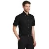 Port Authority Shirts: Men's Black S500T BLK Short Sleeve Twill Shirt With Pocket -Work Clothes Discount Store s500t black model 3q 082018