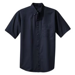 Port Authority Shirts: Men's Classic Navy S500T CNV Short Sleeve Twill Shirt -Work Clothes Discount Store s500t classicnavy front fs06
