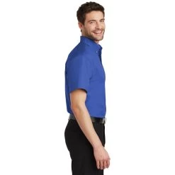 Port Authority: Men's Faded Blue S500T FDB Short Sleeve Twill Pocket Shirt 9 Port Authority: Men's Faded Blue S500T FDB Short Sleeve Twill Pocket Shirt -Work Clothes Discount Store s500t fadedblue model side 082018