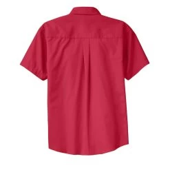 Port Authority Shirts: S508 RED Men's Red Short Sleeve Shirt -Work Clothes Discount Store s508 redlightstone flat back