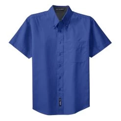 Port Authority Shirts: Men's Royal Blue Short Sleeve Shirt S508 RYL -Work Clothes Discount Store s508 royalclassicnavy flat front