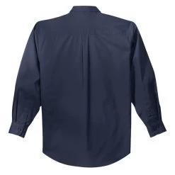 Port Authority Shirts: Men's Navy S608 NVY Easy Care Woven Shirt 13 Port Authority Shirts: Men's Navy S608 NVY Easy Care Woven Shirt -Work Clothes Discount Store s608 navy flat back