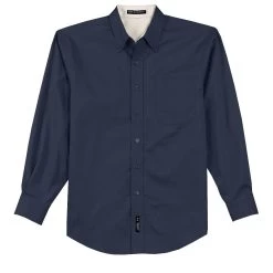 Port Authority Shirts: Men's Navy S608 NVY Easy Care Woven Shirt 12 Port Authority Shirts: Men's Navy S608 NVY Easy Care Woven Shirt -Work Clothes Discount Store s608 navy flat front