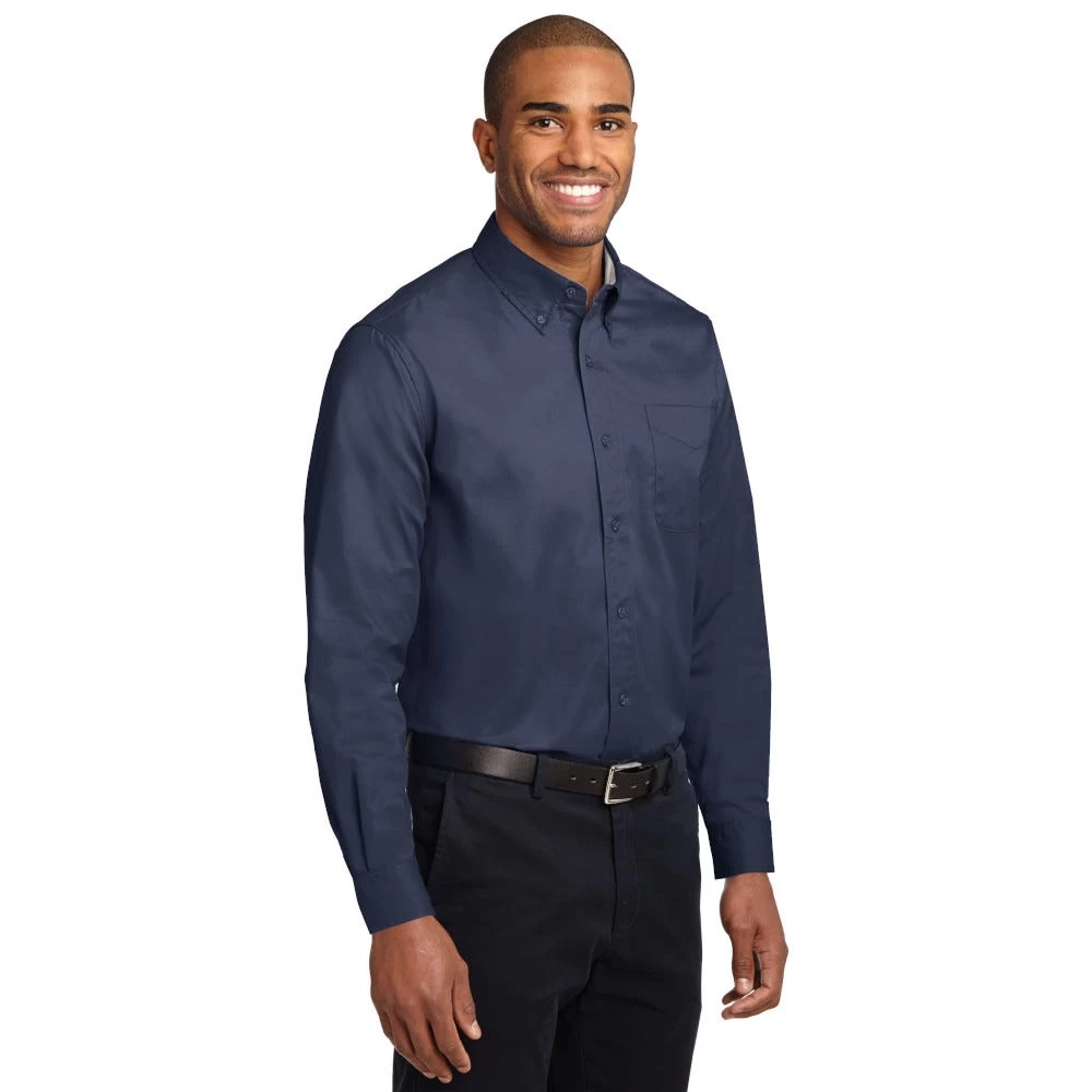 Port Authority Shirts: Men's Navy S608 NVY Easy Care Woven Shirt 5 Port Authority Shirts: Men's Navy S608 NVY Easy Care Woven Shirt - Image 3