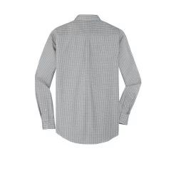 Port Authority Shirt: Men's S639 CHR Charcoal Plaid Pattern Easy Care Shirt -Work Clothes Discount Store s639 charcoal flat back