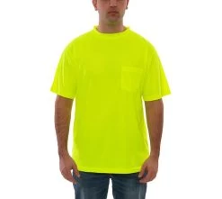Tingley Shirts: Men's S75002 Fluorescent Yellow Enhanced Visibility Short Sleeve T-Shirt