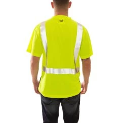 Tingley Shirts: Men's S75122 High Visibility Lime Black Job Sight Work Shirt
