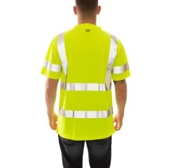 Tingley Shirts: Men's S75322 High Visibility Lime Job Sight Short Sleeve Work Shirt