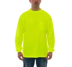 Tingley Shirts: Men's S75502 Fluorescent Yellow Enhanced Visibility Long Sleeve Shirt