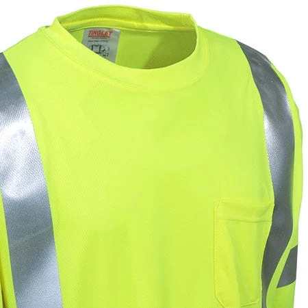 Tingley Shirts: Men's Lime Green High-Visibility S75522 Long-Sleeve Tee Shirt 3 Tingley Shirts: Men's Lime Green High-Visibility S75522 Long-Sleeve Tee Shirt