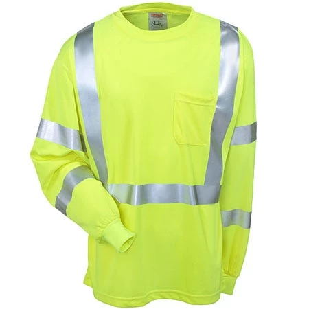 Tingley Shirts: Men's Lime Green High-Visibility S75522 Long-Sleeve Tee Shirt 4 Tingley Shirts: Men's Lime Green High-Visibility S75522 Long-Sleeve Tee Shirt - Image 2