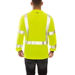 Tingley Shirts: Men's S75622 High Visibility Lime Black Job Sight Long Sleeve Work Shirt