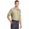 Red Kap Shirt: Men's SP24LT Light Tan Short Sleeve Industrial Work Shirt 2 Red Kap Shirt: Men's SP24LT Light Tan Short Sleeve Industrial Work Shirt -Work Clothes Discount Store sp24 lighttan model 3q 042015