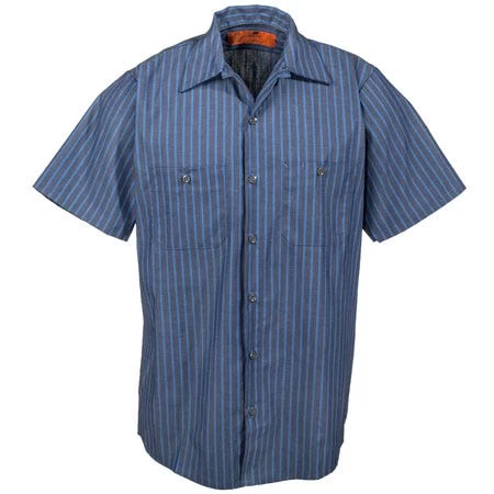 Red Kap Shirts: Men's SP24 EX Industrial Blue Striped Work Shirt 4 Red Kap Shirts: Men's SP24 EX Industrial Blue Striped Work Shirt - Image 2