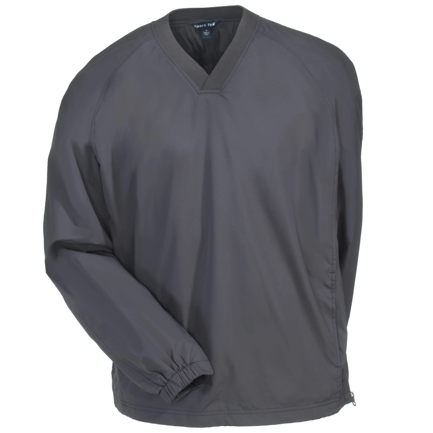 Sport-Tek Shirts: Men's JST72 GGY V-Neck Graphite Grey Raglan Wind Shirt 5 Sport-Tek Shirts: Men's JST72 GGY V-Neck Graphite Grey Raglan Wind Shirt - Image 3