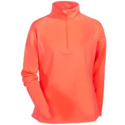 Sport-Tek Sweatshirts: Women's LST850 HTC Sport-Wick Hot Coral 1/2 Zip Pullover Sweatshirt 7 Sport-Tek Sweatshirts: Women's LST850 HTC Sport-Wick Hot Coral 1/2 Zip Pullover Sweatshirt -Work Clothes Discount Store sport tek lst850 htc f 01