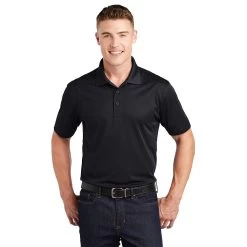 Sport-Tek Shirts: Men's ST650 BLK Black Moisture-Wicking Micropique Polo Shirt