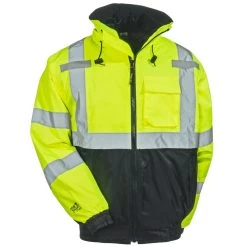 Tingley Jackets: Men's J26172 Yellow Waterproof High Visibility Bomber Jacket -Work Clothes Discount Store tingley j26172 f 01