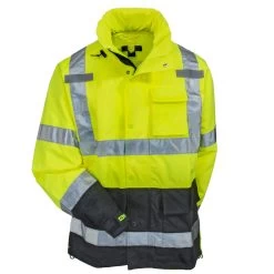 Tingley Jackets: Icon LTE ANSI Class 3 Hi Vis Yellow Waterproof J27122 Men's Jacket -Work Clothes Discount Store tingley j27122 hv f 01