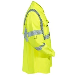Tingley Shirts: Job Sight Class 3 Men's High Vis Lime S76522 Long-Sleeve Sportsman Shirt