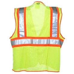 Tingley Vests: Unisex Neon Green Two-Tone V70642 High-Visibility Work Vest -Work Clothes Discount Store v70642 tingleyb 01