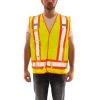 Tingley Vest: Unisex V71852C Fluorescent Yellow Orange X Back Two Tone Surveyor Vest -Work Clothes Discount Store v71852c