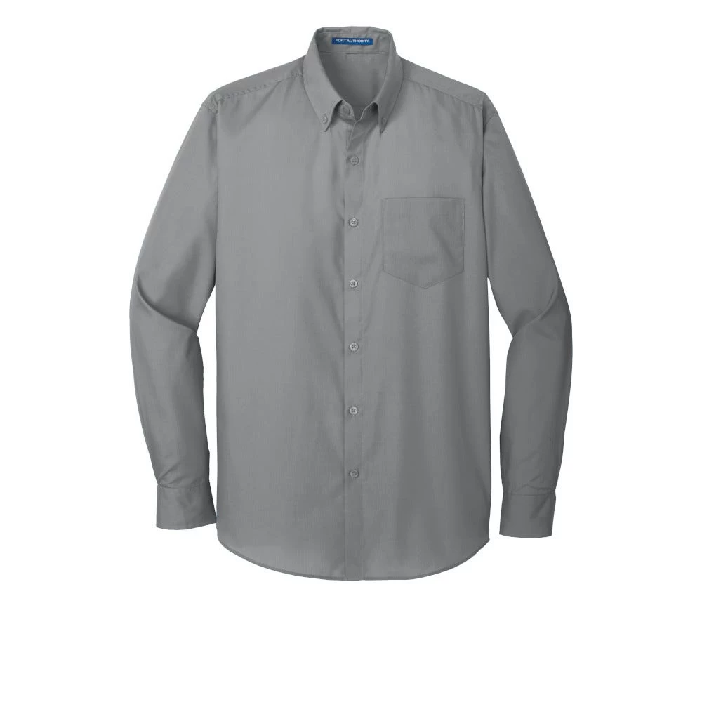 Port Authority Shirts: Men's Gusty Grey W100 GGY Carefree Poplin Shirt 7 Port Authority Shirts: Men's Gusty Grey W100 GGY Carefree Poplin Shirt - Image 5