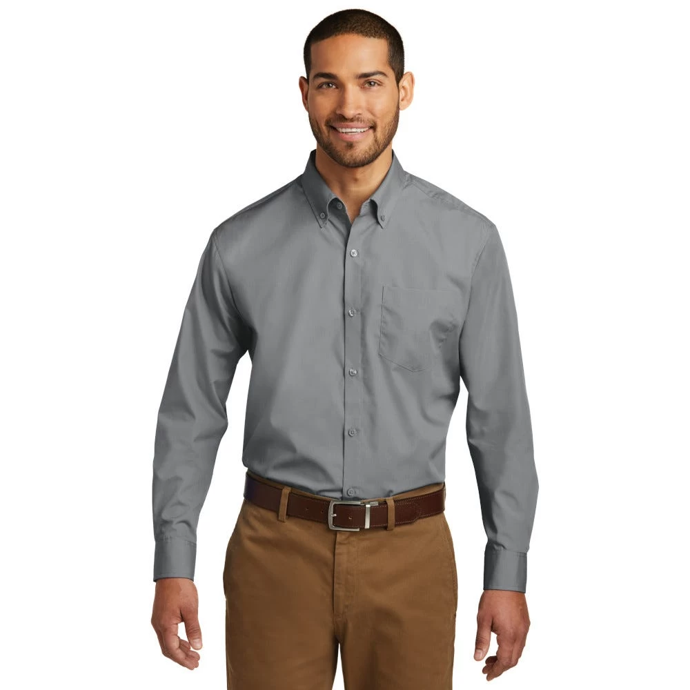 Port Authority Shirts: Men's Gusty Grey W100 GGY Carefree Poplin Shirt 5 Port Authority Shirts: Men's Gusty Grey W100 GGY Carefree Poplin Shirt - Image 3