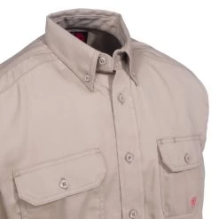 Ariat Work FR Shirts: Men's 10012251 Flame-Resistant Khaki Solid Button-Down Work Shirt