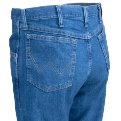 Wrangler Jeans: Men's Stonewashed 35005 SW Rugged Wear Relaxed Fit Stretch Jeans -Work Clothes Discount Store wrangler 35005sw l 01
