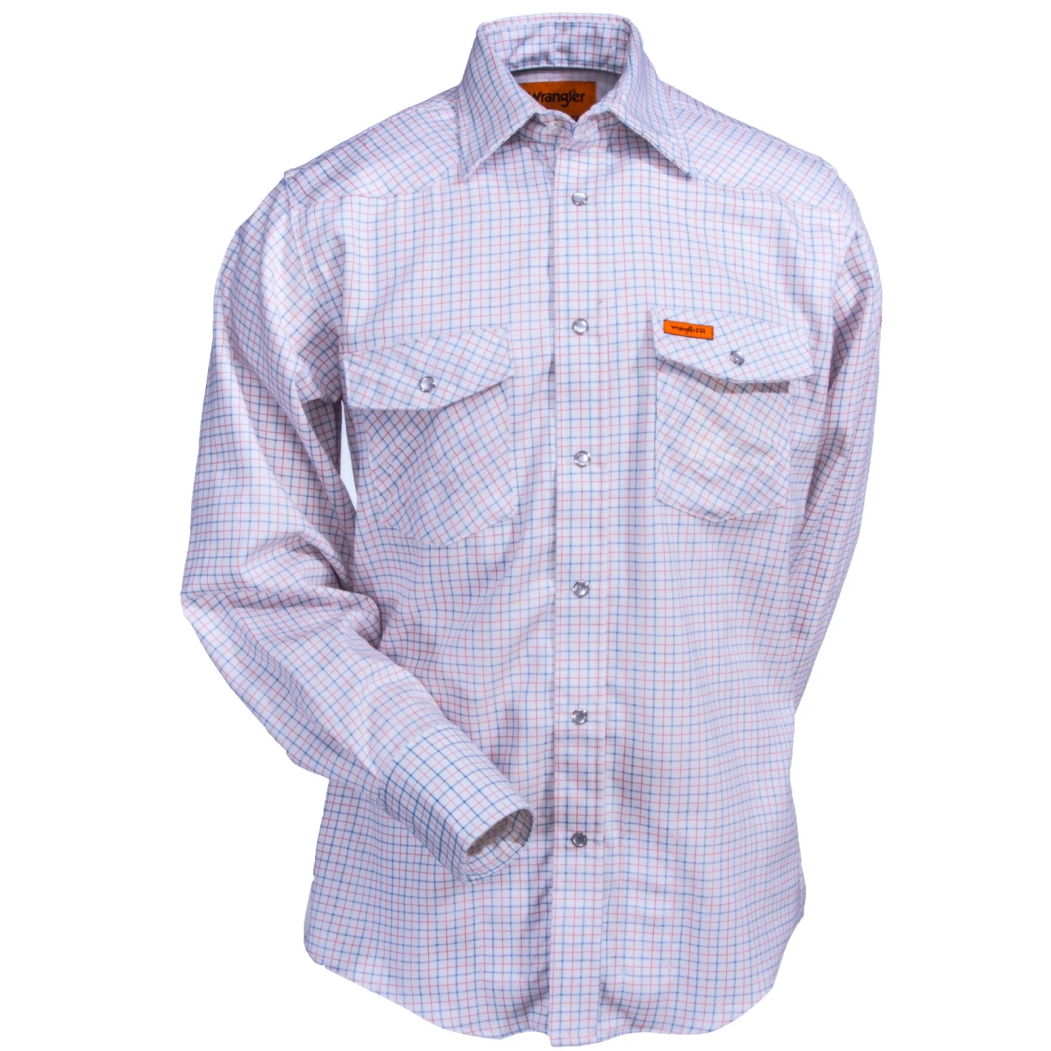 Wrangler Shirts: Men's White Plaid FR130WH Flame-Resistant Western Work Shirt 3 Wrangler Shirts: Men's White Plaid FR130WH Flame-Resistant Western Work Shirt
