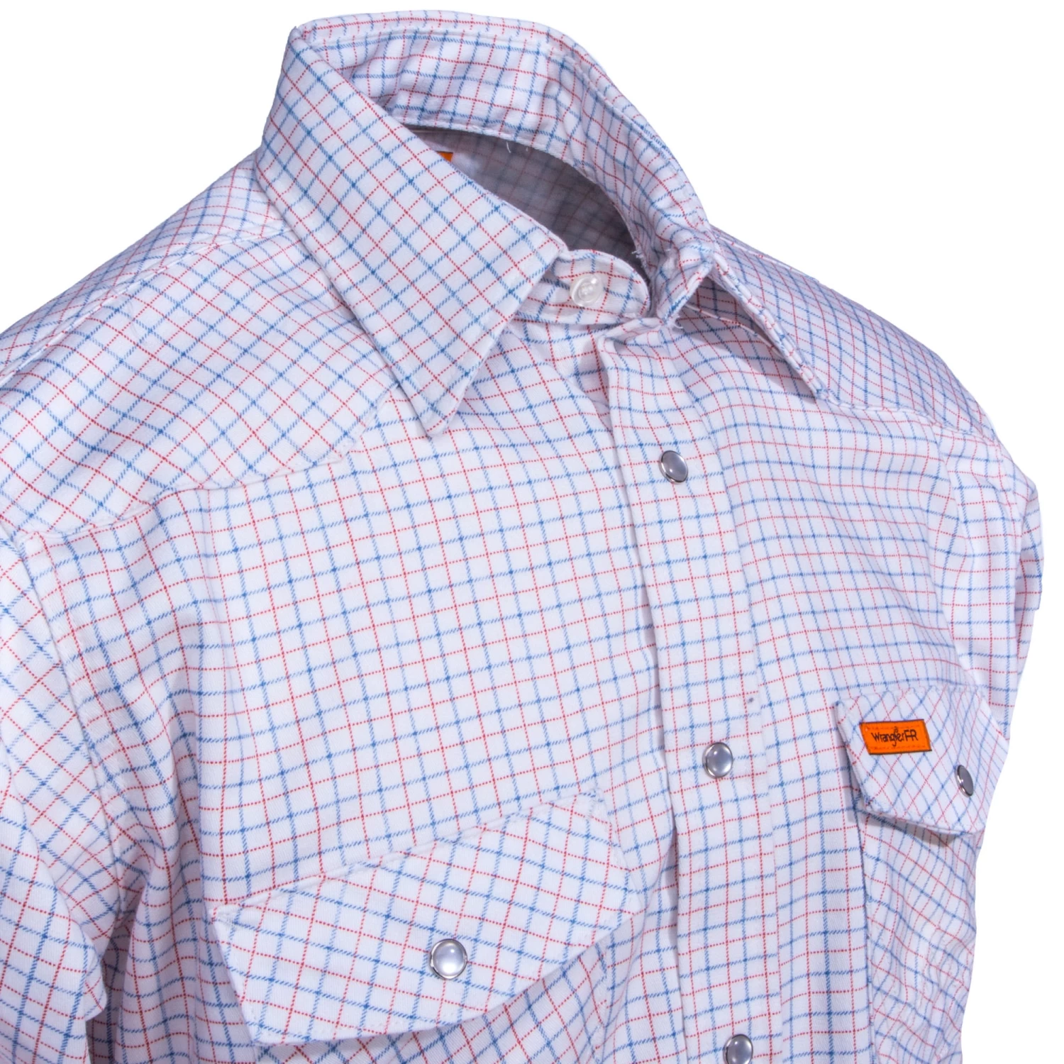 Wrangler Shirts: Men's White Plaid FR130WH Flame-Resistant Western Work Shirt 4 Wrangler Shirts: Men's White Plaid FR130WH Flame-Resistant Western Work Shirt - Image 2